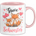 Big Sister Ältere Geschwister Schwestern Füchse Tasse Becher Geschenk Lustige Geschenkidee Spruch Big Sister Rosa Trendation