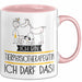 Geschenk für Tierphysiotherapeutin Tasse Lustige Geschenkidee Geburtstag Ich Bin Tierphysiotherapeutin Ich Darf Das Rosa Trendation