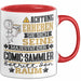Comic-Sammler Geschenk Tasse Lustiger Spruch Erheben Sie Sich Der Comic-Sammler Betritt den Raum Rot Trendation