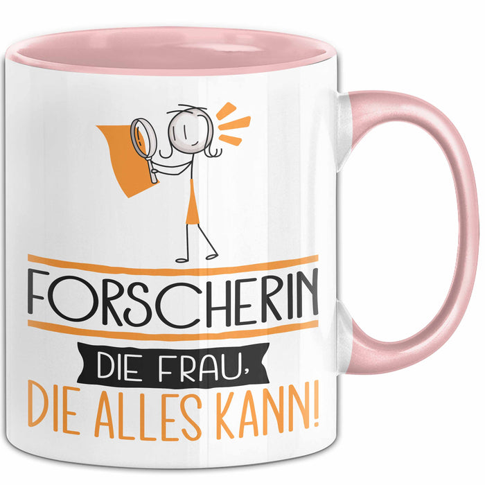 Forscherin Geschenk Tasse Becher Die Frau Die Allen Kann Geschenkidee für eine Forscherin Lustig Rosa Trendation
