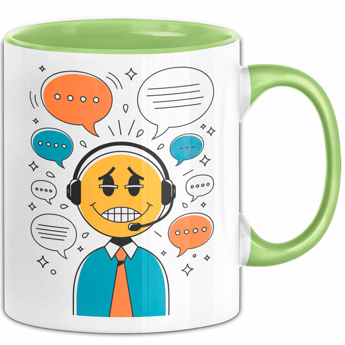 Call Center Mitarbeiter Tasse Geschenk Lustige Geschenkidee Spruch Für Kundenservice Helden Grün Trendation