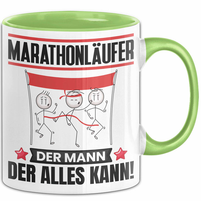 Marathonläufer Tasse Geschenk für Marathonläufer Der Mann Der Alles Kann Geschenkidee zum Geburtstag Grün Trendation