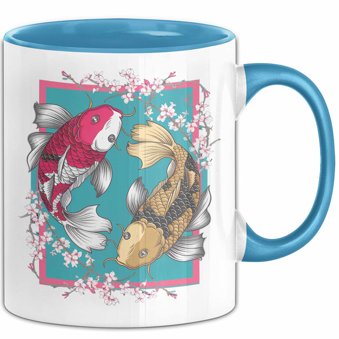 Koi-Fisch-Liebhaber Tasse Geschenk Koifische Blau Trendation