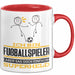 Fußballspieler Geschenk Tasse Ich Bin Fußballspieler Aber Sag Doch Einfach Superheld Lustige Geschenkdiee für Fußballspieler Kaffee-Becher Rot Trendation