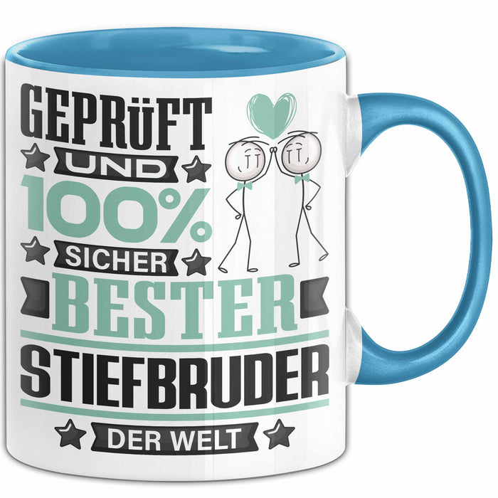 Stiefbruder Geschenk Lustiger Spruch für Stiefbruder Geschenkidee Bester Stiefbruder Der Welt Blau Trendation