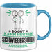 Schwiegersohn Geschenk Tasse So Gut Kann Nur Ein Schwiegersohn Aussehen Geschenkidee Kaffee-Becher Blau Trendation