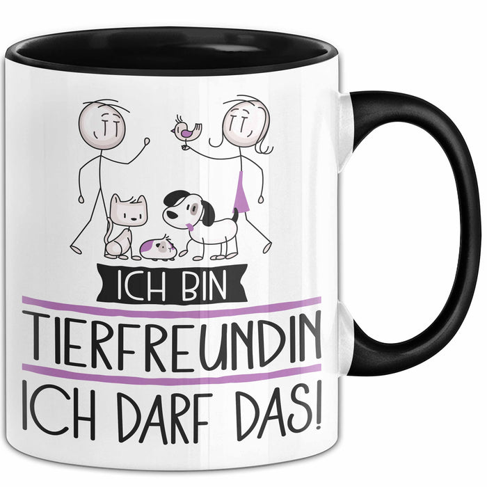 Geschenk für Tierfreundin Tasse Lustige Geschenkidee Geburtstag Ich Bin Tierfreundin Ich Darf Das Trendation