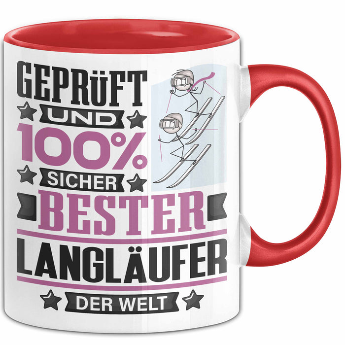 Langläufer Geschenk Lustiger Spruch für Langläufer Geschenkidee Bester Langläufer Der Welt Rot Trendation