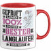 Langläufer Geschenk Lustiger Spruch für Langläufer Geschenkidee Bester Langläufer Der Welt Rot Trendation