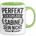 Sabine Tasse Geschenk Perfekt Sein Kann Jeder Geschenkidee Geburtstag Grün Trendation