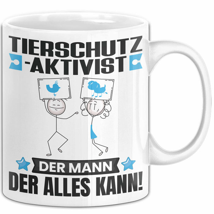 Tierschutzaktivist Tasse Geschenk für Tierschutzaktivist Der Mann Der Alles Kann Geschenkidee zum Geburtstag Weiß Trendation