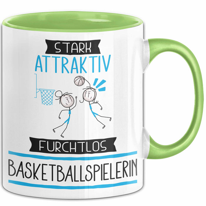 Basketballspielerin Tasse Geschenk Becher Stark Attraktiv Furchtlos Basketballspielerin Lustige Geschenkidee Grün Trendation