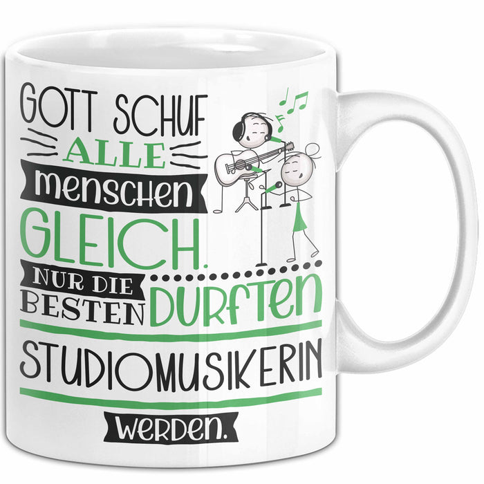 Studiomusikerin Geschenk Becher Tasse Gott Schuf Alle Menschen Gleich Nur Die Besten Durfeten Studiomusikerin Werden Geschenkidee Lustig Weiß Trendation