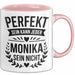 Monika Tasse Geschenk Perfekt Sein Kann Jeder Geschenkidee Geburtstag Rosa Trendation