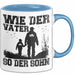 Vater Sohn Tasse Geschenk Lustige Geschenkidee Spruch Motorrad-Fahrer Blau Trendation