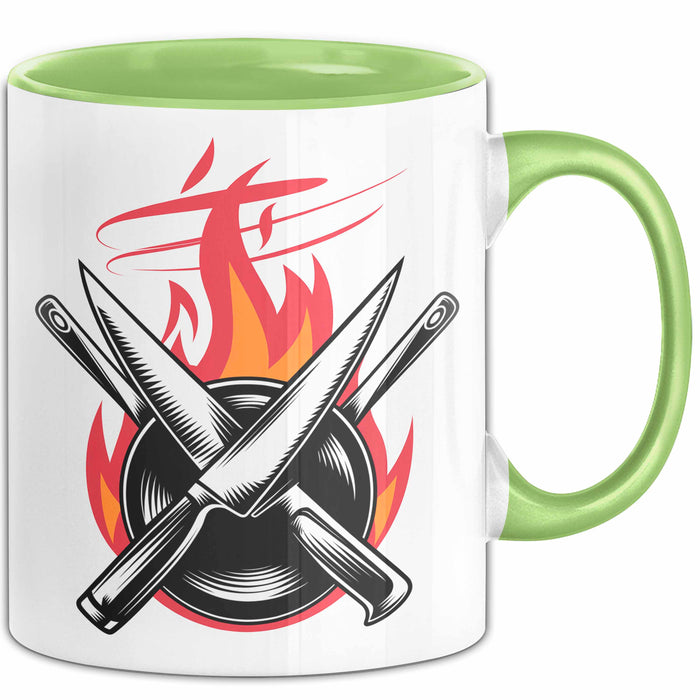 Koch Tasse Geschenkidee Hobbykoch Lustiger Spruch Geschenkidee Lustig Grün Trendation