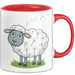 Schaf Tier Bauer Tasse Becher Geschenk Lustige Geschenkidee Spruch Rot Trendation