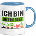 Garten Pflanzen Gärtner Tasse Geschenk Lustige Geschenkidee Spruch Ich Bin Gut Im Beet Blau Trendation