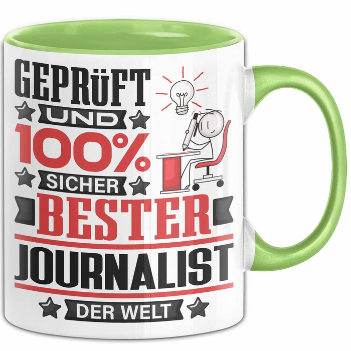 Journalist Geschenk Lustiger Spruch für Journalist Geschenkidee Bester Journalist Der Welt Grün Trendation