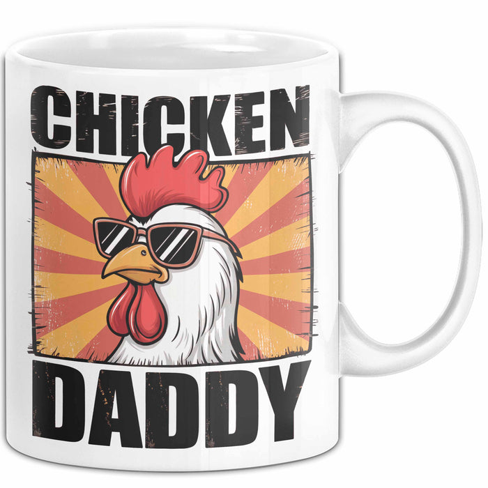 Huhn Tier Bauer Tasse Becher Geschenk Lustige Geschenkidee Spruch Hühnerpapa Weiß Trendation