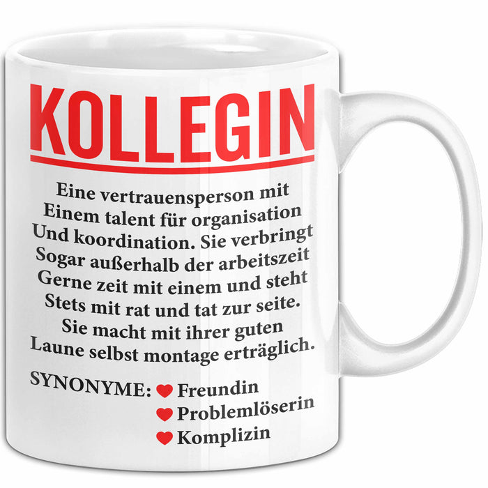 Büroarbeit Kollege Wertschätzung Tasse Geschenk Lustige Geschenkidee Spruch Kollegin Weiß Trendation