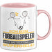 Fußballspieler Geschenk Tasse Ich Bin Fußballspieler Aber Sag Doch Einfach Superheld Lustige Geschenkdiee für Fußballspieler Kaffee-Becher Rosa Trendation