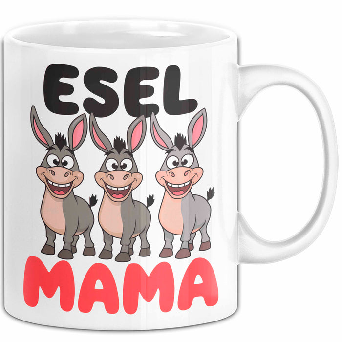 Esel Mama Tasse Geschenk Lustige Geschenkidee Spruch Esel Mama Weiß Trendation
