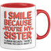 Schwester Tasse Geschenk I Smile Because Youre My Sister Geschenkidee Rot Trendation