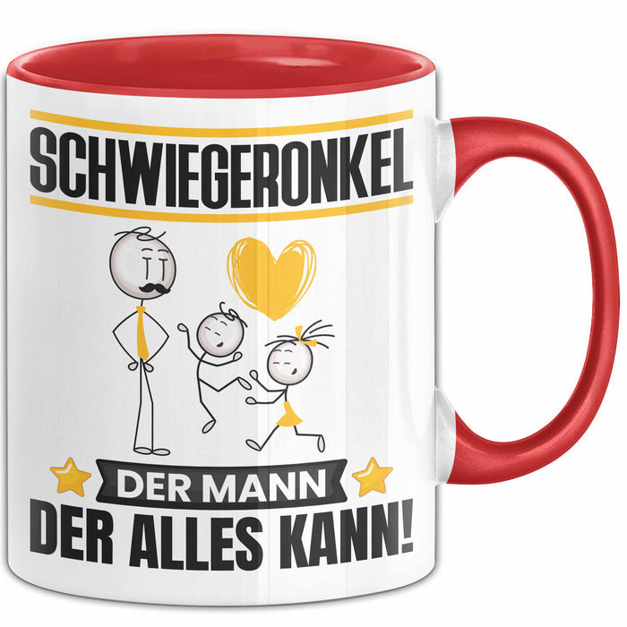 Schwiegeronkel Tasse Geschenk für Schwiegeronkel Der Mann Der Alles Kann Geschenkidee zum Geburtstag Rot Trendation