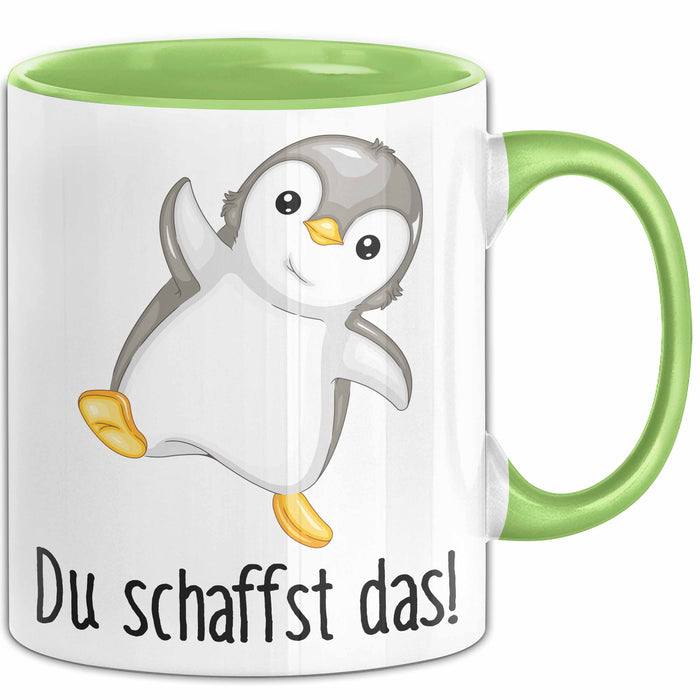 Mut Lustige Tasse Geschenk Süßer Pinguin Design Kaffeebecher Grün Trendation