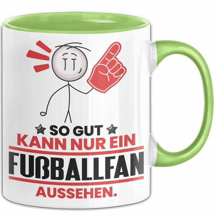 Fußballfan Geschenk Tasse So Gut Kann Nur Ein Fußballfan Aussehen Geschenkidee Kaffee-Becher Grün Trendation