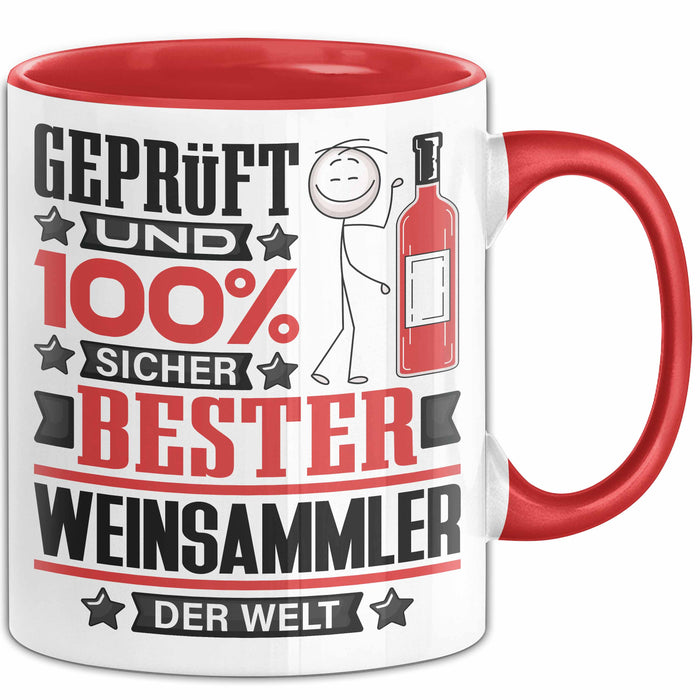 Weinsammler Geschenk Lustiger Spruch für Weinsammler Geschenkidee Bester Weinsammler Der Welt Rot Trendation