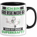 Reisender Tasse Geschenk für Reisender Geburtstag Lustiger Spruch Kaffee-Becher Was Ist Deine Superkraft Schwarz Trendation
