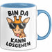 Sarkastische Giraffe Tasse Geschenk Lustige Geschenkidee Spruch Bin Da Kann Losgehen Blau Trendation