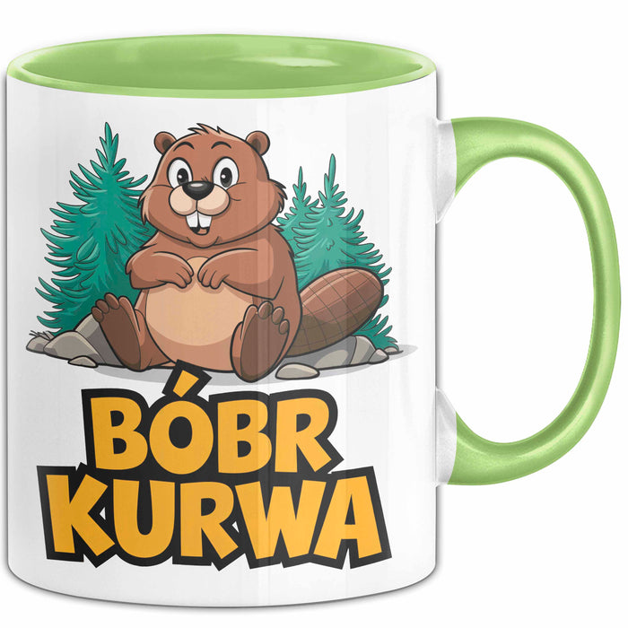 Polnisch Bóbr Kurwa Tasse Geschenk Lustige Geschenkidee Grün Trendation