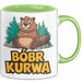 Polnisch Bóbr Kurwa Tasse Geschenk Lustige Geschenkidee Grün Trendation