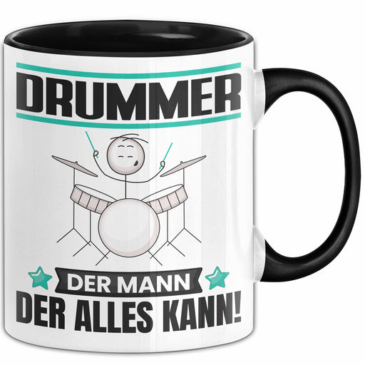 Drummer Tasse Geschenk für Drummer Der Mann Der Alles Kann Geschenkidee zum Geburtstag Schwarz Trendation