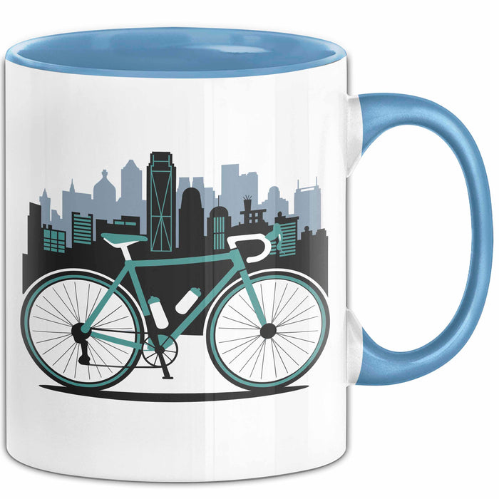 Fahrradpendler Tasse Geschenkidee für Zur Arbeit Radfahrer Blau Trendation