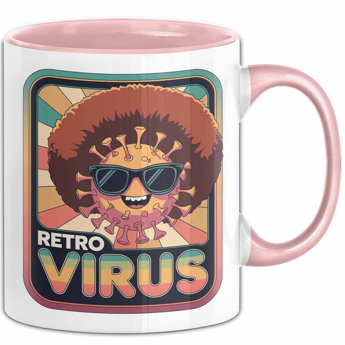 Computerprogrammierer Softwareingenieur Tasse Geschenk Lustige Geschenkidee Spruch Retro Virus Rosa Trendation