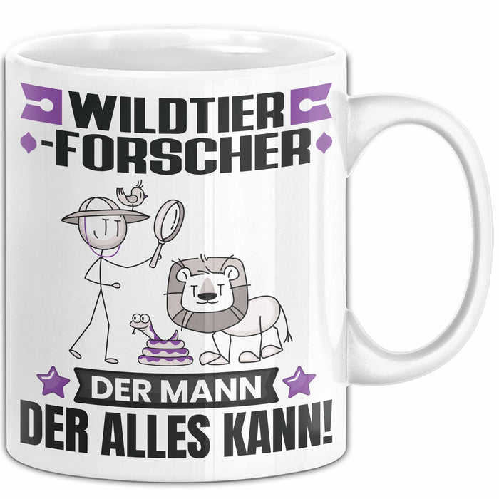 Wildtierforscher Tasse Geschenk für Wildtierforscher Der Mann Der Alles Kann Geschenkidee zum Geburtstag Weiß Trendation