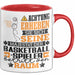 Basketballspieler Geschenk Tasse Lustiger Spruch Erheben Sie Sich Der Basketballspieler Betritt den Raum Rot Trendation