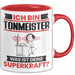 Tonmeister Tasse Geschenk für Tonmeister Geburtstag Lustiger Spruch Kaffee-Becher Was Ist Deine Superkraft Rot Trendation