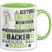 Bäcker Geschenk Tasse Lustiger Spruch Erheben Sie Sich Der Bäcker Betritt den Raum Grün Trendation