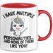 Humor Tasse Geschenk Ich Habe Mehrere Personalitäten Und Keine Mag Dich Einhorn Kaffee-Becher Rot Trendation