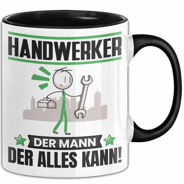 Handwerker Tasse Geschenk für Handwerker Der Mann Der Alles Kann Geschenkidee zum Geburtstag Schwarz Trendation