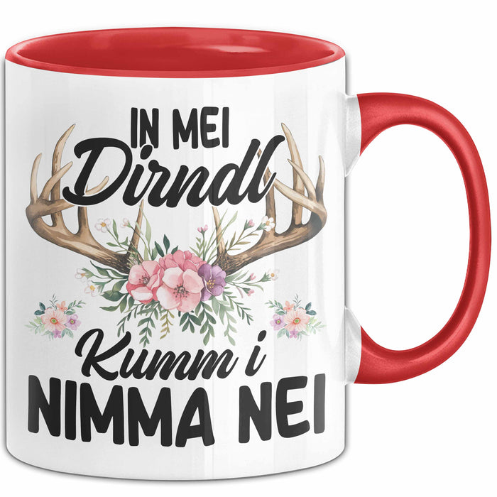 Oktober In Mei Dirndl Kumm I Nimma Nei Geschenk Tasse Becher Rot Trendation