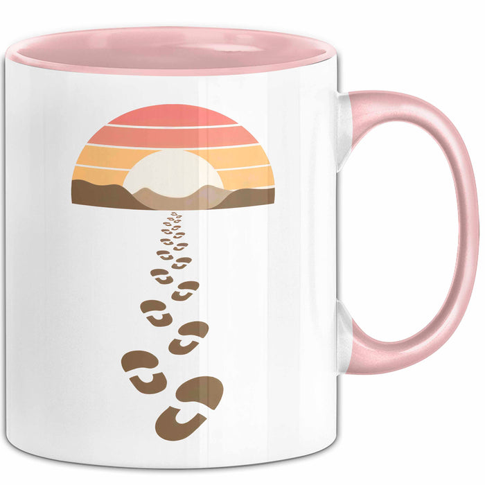Wandern Tasse Geschenkidee Pfad Entdecker Lustiger Spruch Geschenkidee Lustig Rosa Trendation