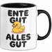 Quietscheente Tier Tasse Geschenk Lustige Geschenkidee Spruch Ente Gut Alles Gut Schwarz Trendation