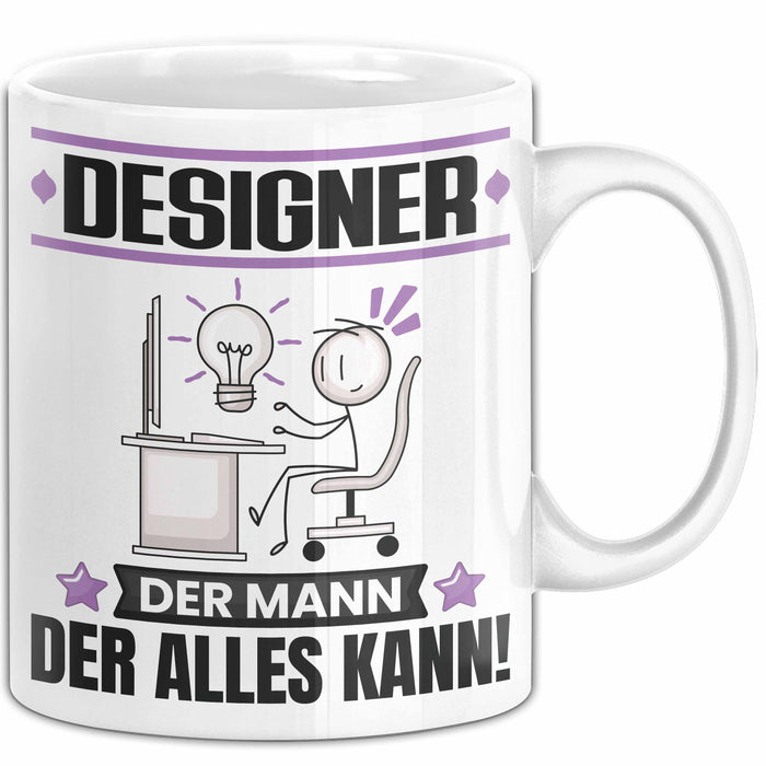 Designer Tasse Geschenk für Designer Der Mann Der Alles Kann Geschenkidee zum Geburtstag Weiß Trendation