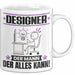 Designer Tasse Geschenk für Designer Der Mann Der Alles Kann Geschenkidee zum Geburtstag Weiß Trendation